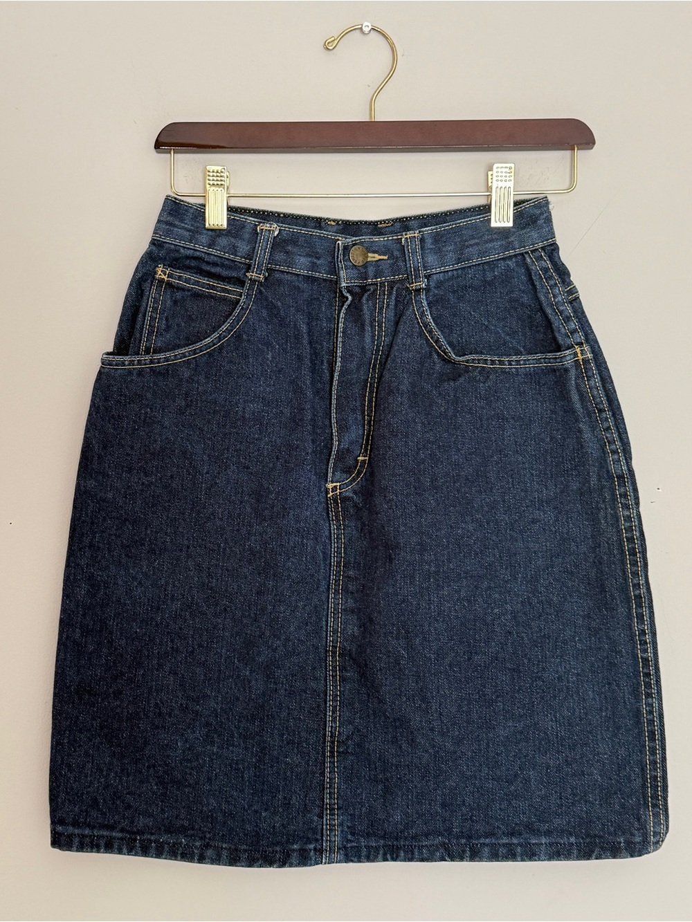 True Vintage 80s Dark Wash Denim Skirt